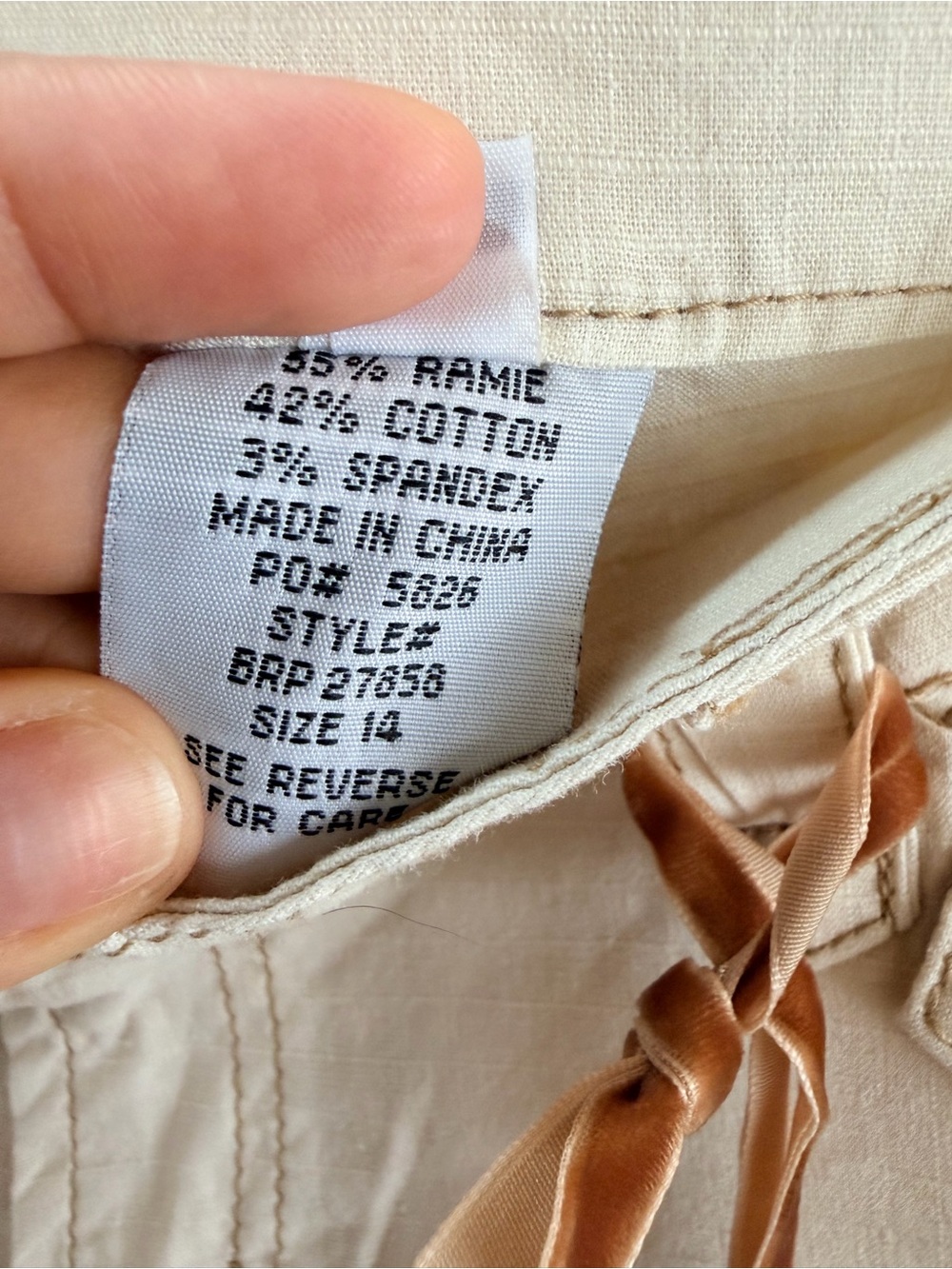 Vintage Y2K 90s Paris Blues khaki Capris Plus size 14 New - Picture 4 of 6